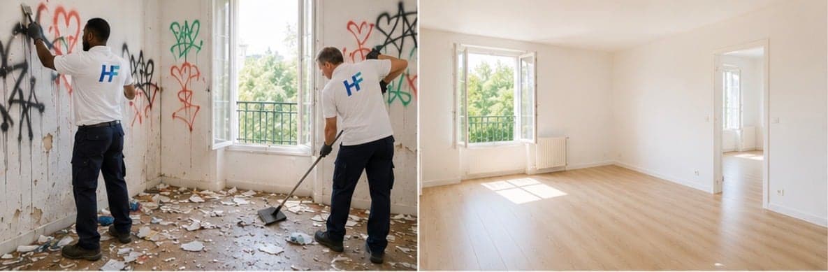 Nettoyage après vandalisme à Lille